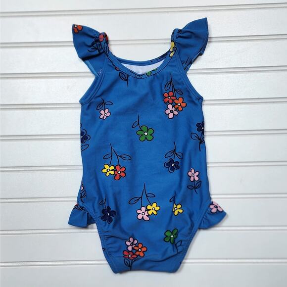 Hanna Andersson Floral Print One Piece Swimsuit - Picture 3 of 5